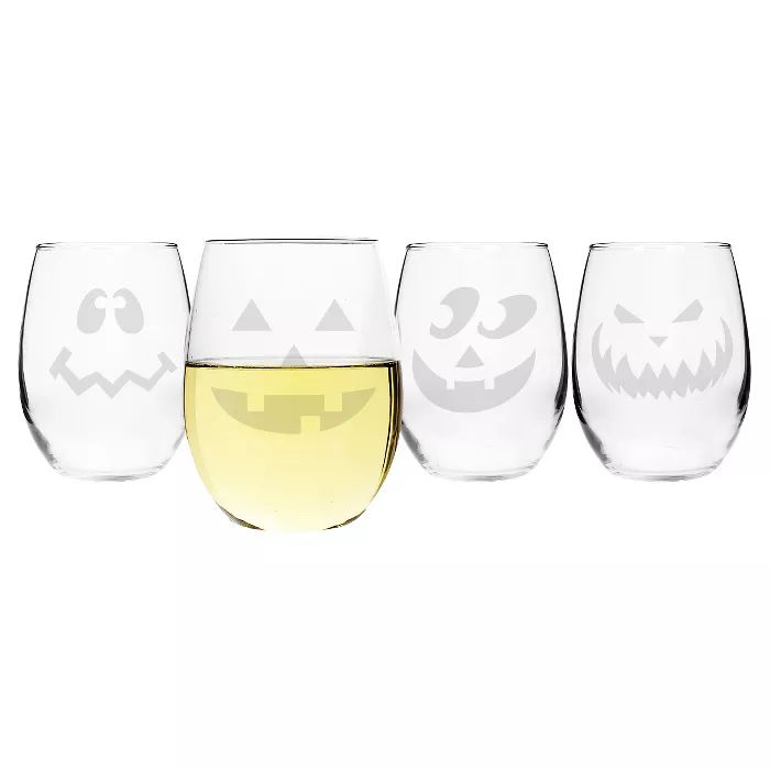 21oz Halloween Stemless Wine Glasses - 4ct | Target