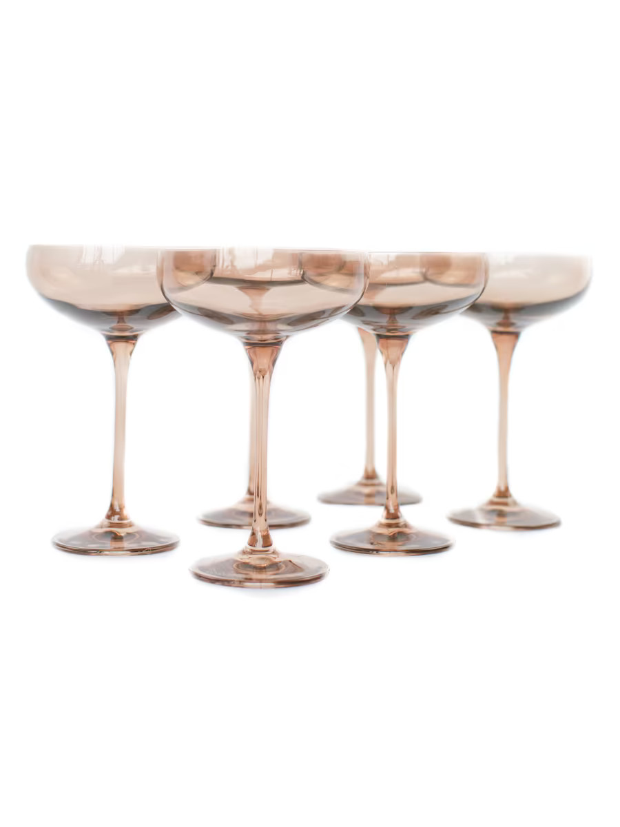 Estelle Colored Glass Tinted Champagne Coupes 6-Piece Set | Saks Fifth Avenue