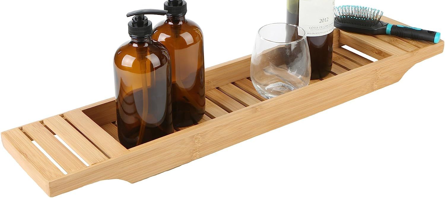 Mind Reader Bathroom Shower Organizer for Shampoo, Soap, Razors, and Much More Bamboo Bathtub Tra... | Amazon (US)