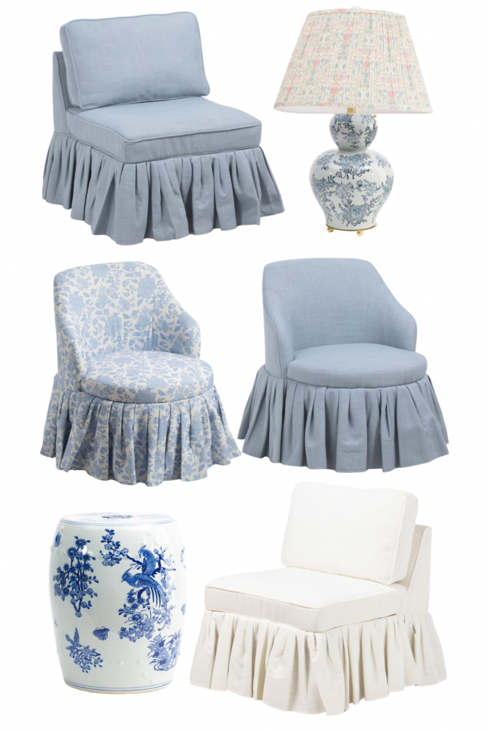 Ruffle skirted chairs back in stock! 