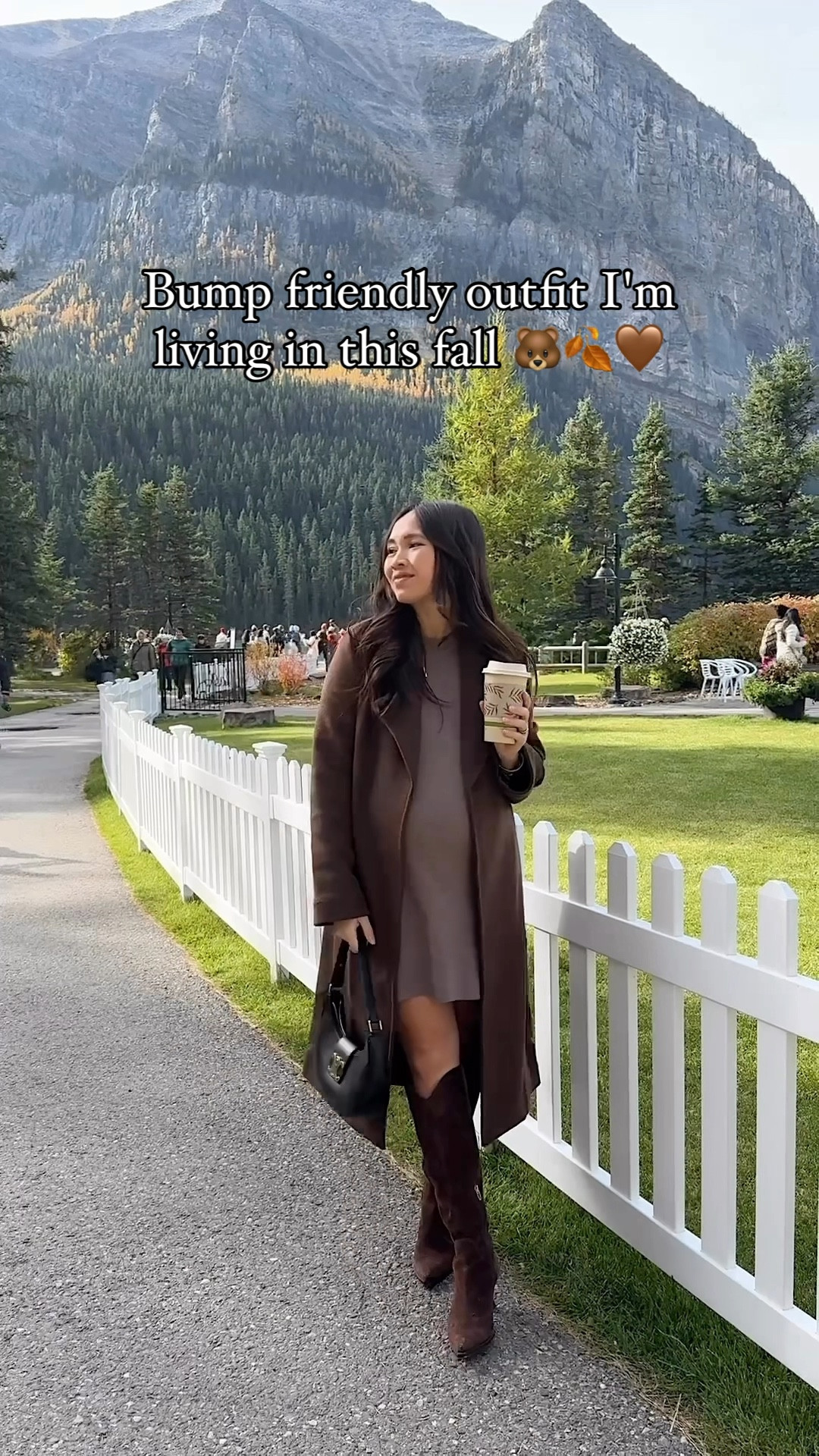 Bump friendly fall outfits! This sweater dress is so comfortable. I'm wearing a small regular (usually a small petite). Coat is meant to run long too! @abercrombie 

#LTKBump