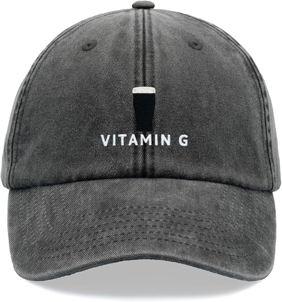 Vitamin G Baseball Cap Vintage Washed Unisex Dad Hat Adjustable Beer Stout Drinker Pint | Amazon (UK)