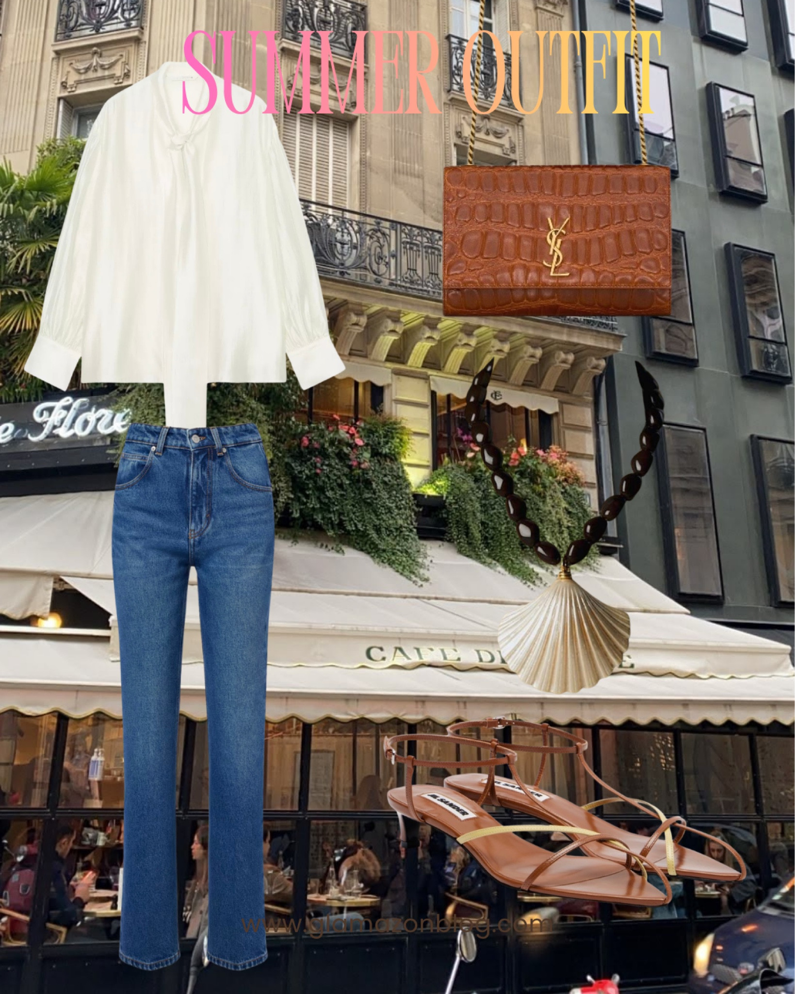 Zara blouse, Khaite jeans, jil Sander shoes, ysl bag, sezane necklace, shell necklace, Mytheresa outfit 

#LTKsummer #LTKeurope #LTKdatenight