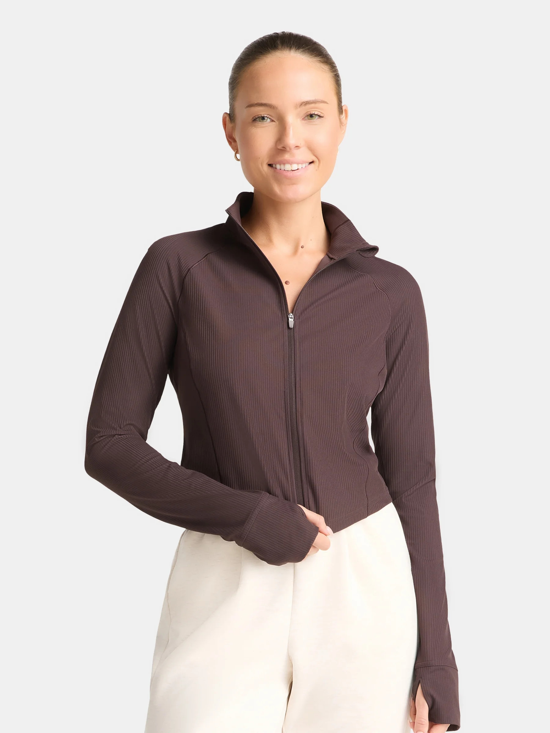 Avia Women's Ribbed SoftSculpt Jacket, Sizes XS-XXXL | Walmart (US)