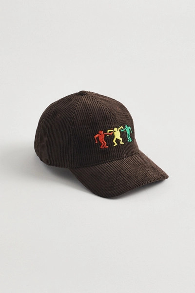Keith Haring Locked Arms Corduroy Strapback Hat | Urban Outfitters (US and RoW)