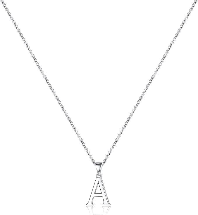 S925 Sterling Silver Initial Necklaces for Women Girls, Dainty Hypoallergenic Initial Necklace Le... | Amazon (US)