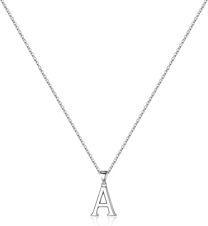 S925 Sterling Silver Initial Necklaces for Women Girls, Dainty Hypoallergenic Initial Necklace Le... | Amazon (US)