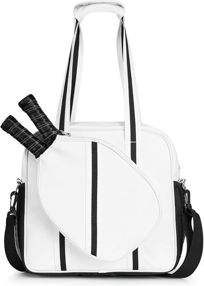 Pickleball Bag, Pickleball Paddle Shoulder Bag, Pickleball Tote Bag with Zipper & Adjustable Shou... | Amazon (US)