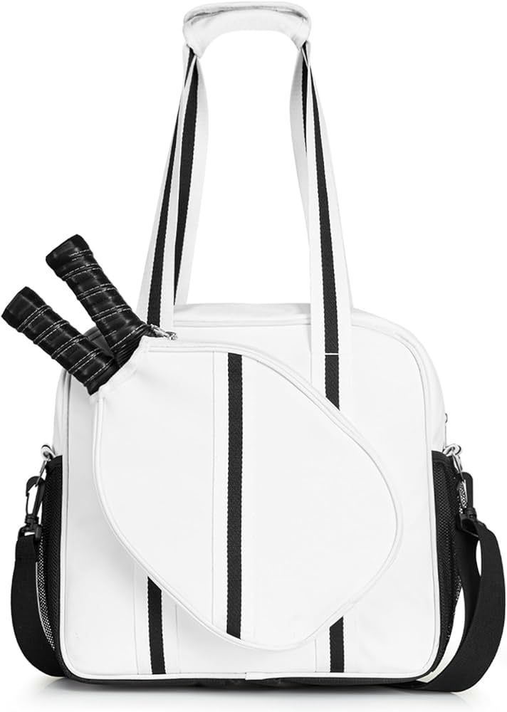 Pickleball Bag, Pickleball Paddle Shoulder Bag, Pickleball Tote Bag with Zipper & Adjustable Shou... | Amazon (US)