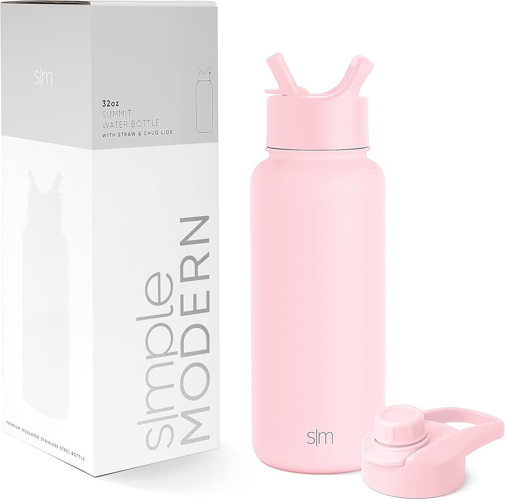 Simple Modern Water Bottle with Straw and Chug Lid Vacuum Insulated Stainless Steel Metal Thermos... | Amazon (US)