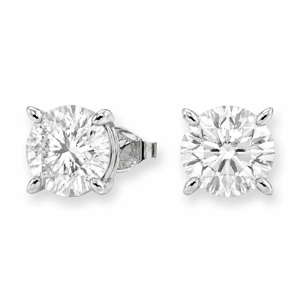 Round Lab Grown Diamond Studs | J. Brooks Jewelers