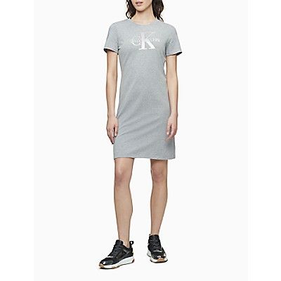 Metallic Monogram Logo T-Shirt Dress | Calvin Klein | Calvin Klein (US)