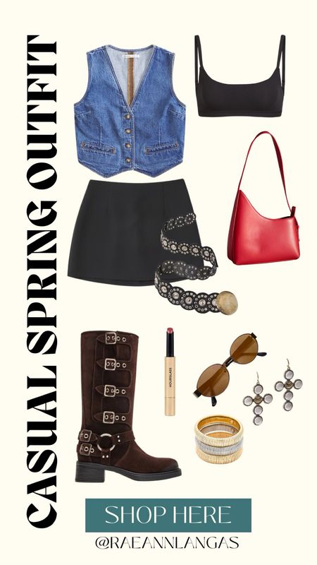 Casual spring outfit inspiration styling the iconic black mini skirt from Abercrombie. Pair this with a cute denim vest and a chunky boot and it’s the perfect outfit for spring!



#LTKmidsize #LTKstyletip #LTKshoecrush
