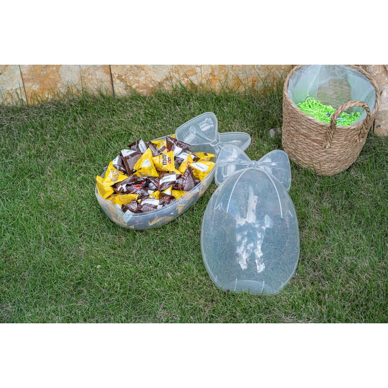 Jumbo Egg with Bow Container, Clear, 16", Easter by Way To Celebrate | Walmart (US)