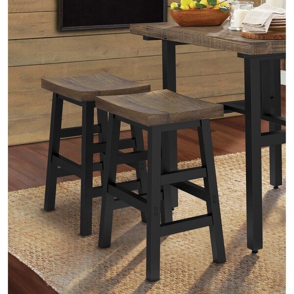 Carbon Loft Lawrence Reclaimed Wood and Metal Counter Stool | Bed Bath & Beyond