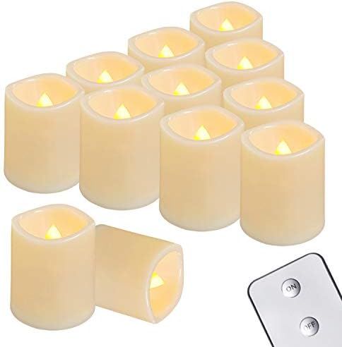 Amazon.com: Homemory Flameless Votive Candles with Remote, 12PCS Flickering Battery Operated LED ... | Amazon (US)