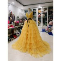 Beautiful Yellow Fancy Dress - Prom Colors Dress | Etsy (US)