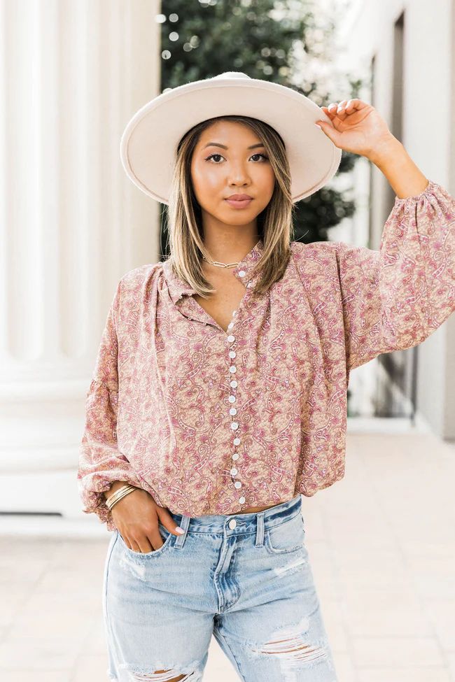 Destiny Surprise Floral Button Down Blouse | The Pink Lily Boutique