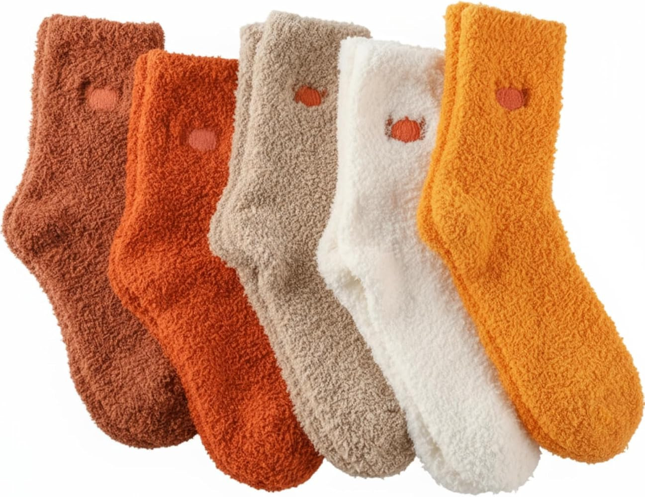 Shyyween 5 Pairs Fuzzy Socks for Women Gifts Soft Fleece Cozy Fluffy Warm Crew Slipper Socks | Amazon (US)