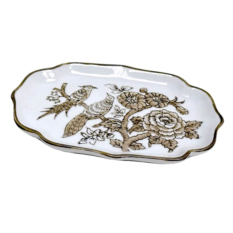 Brown Chinoiserie Trinket Tray, 6x4 | At Home