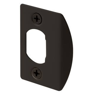 Prime-Line Door Latch Strike Plate, Steel Construction, Classic Bronze Finish E 2516 | The Home Depot