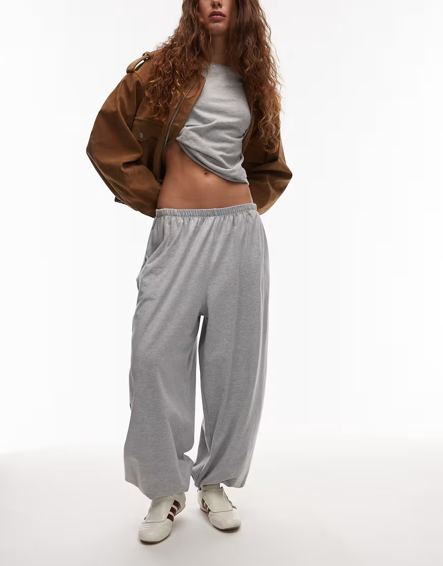 ASOS DESIGN balloon leg trouser in grey marl | ASOS (Global)