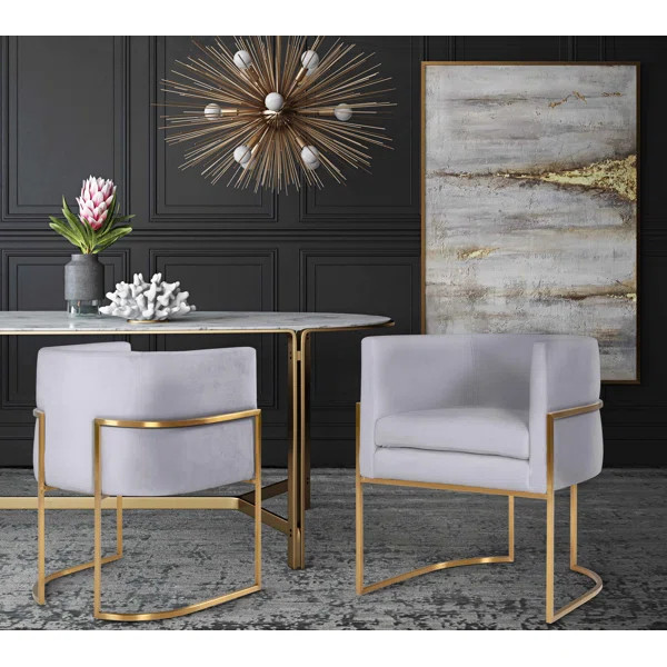Giselle Grey Upholstered Dining Chair | Wayfair North America
