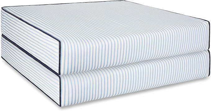Hofdeco Premium Coastal Hampton Patio Outdoor Seat Cushion Cover Only Set of 2, 24"x24"x4" Water ... | Amazon (US)