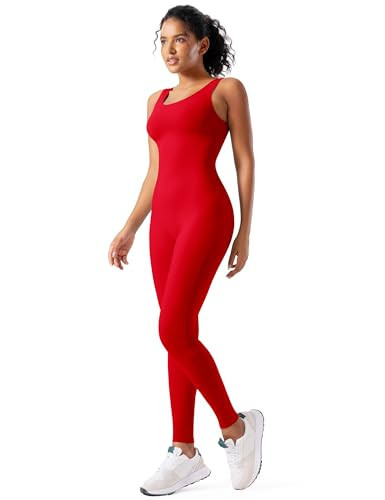 Women Rompers Jumpsuits Leotards Bodysuit One Piece Tank Top Outfit – Tummy Control Workout Jumpers Body Suits Sleeveless activewear jumpsuit with light compression—ideal for performance and layering | Amazon (US)