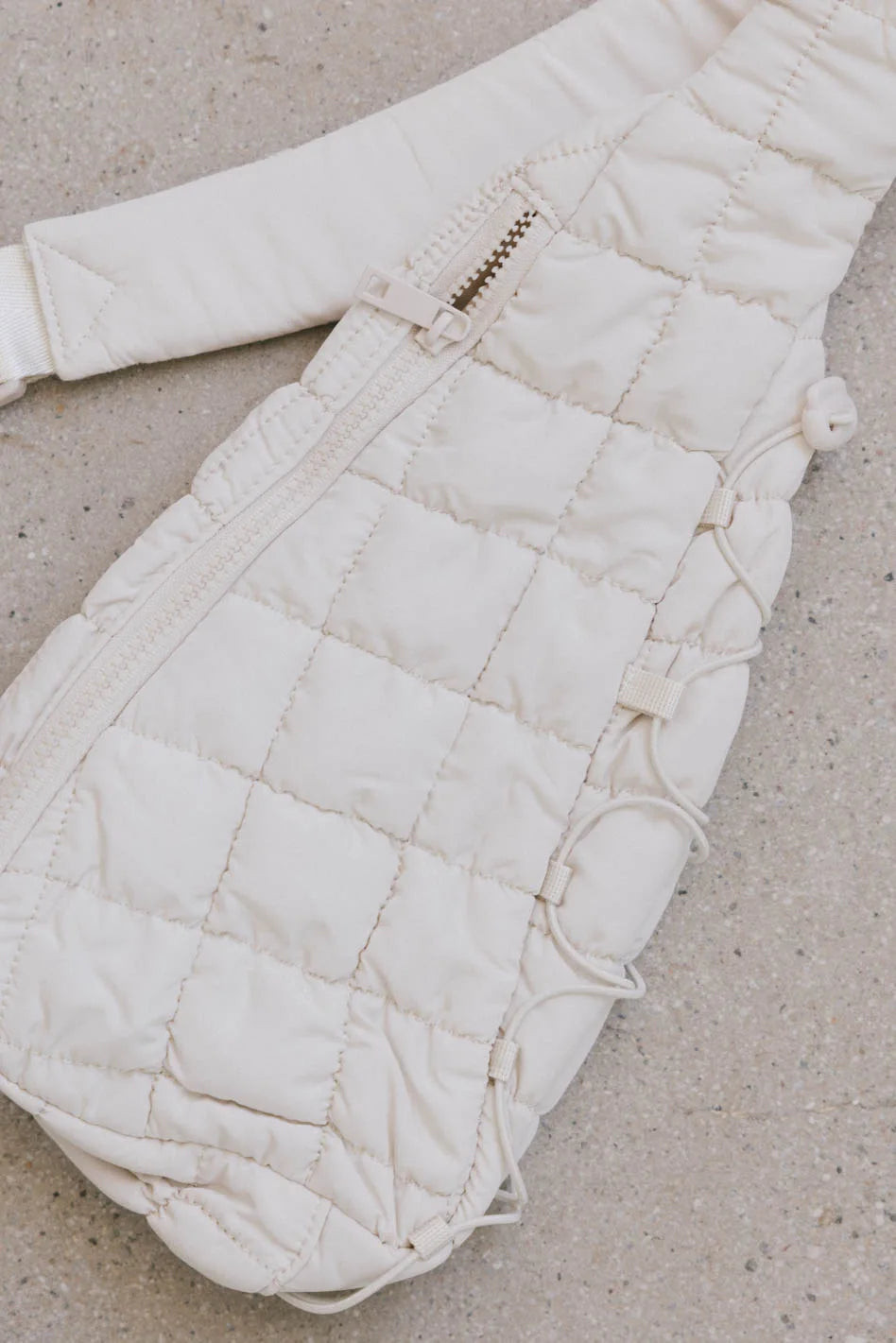 Aliyah Quilted Sling Bag in Ivory | Böhme US