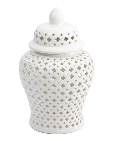18in Pierced Ceramic Temple Jar With Lid | Marshalls