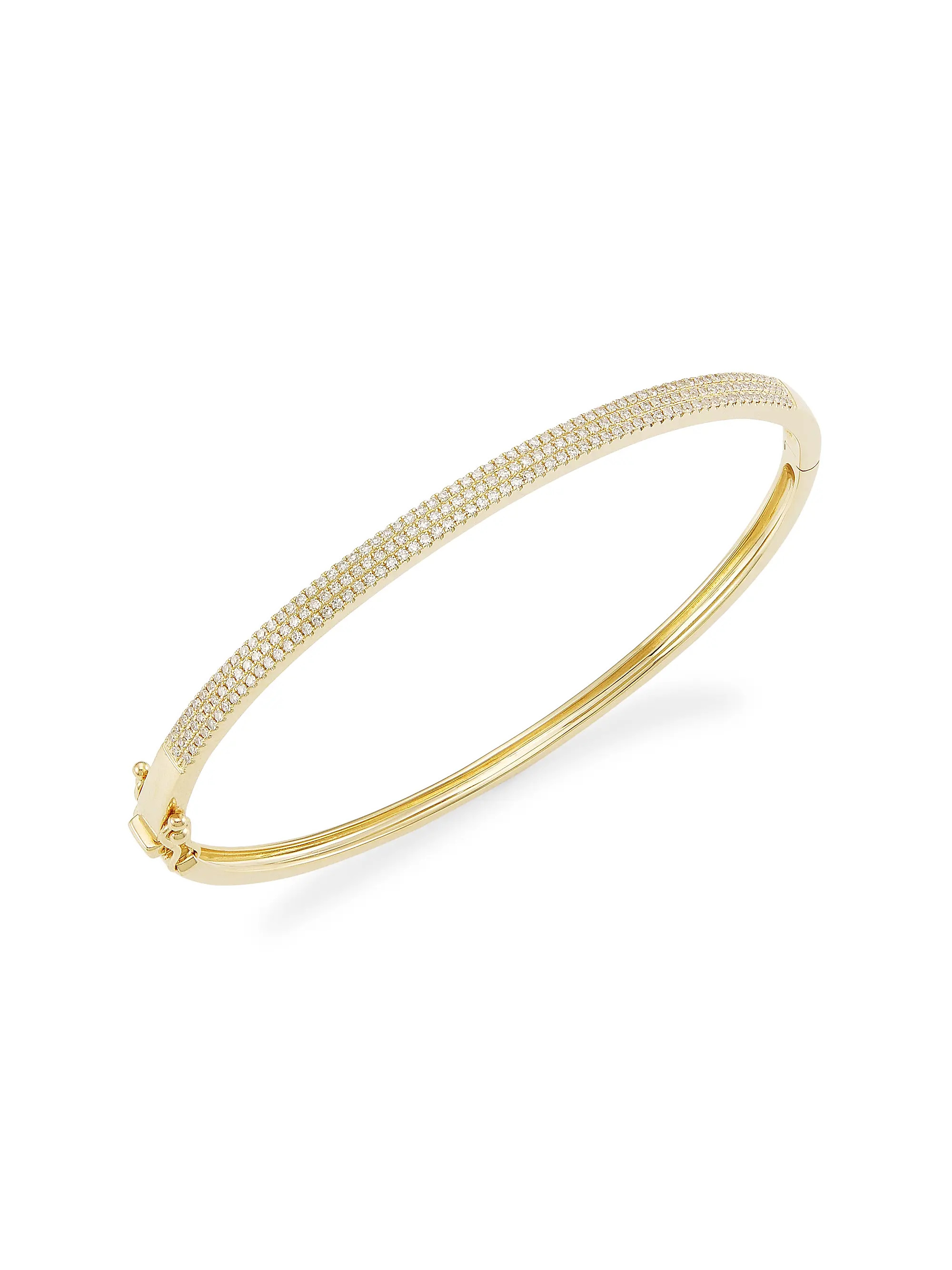 Shop Saks Fifth Avenue Collection 14K Yellow Gold & 0.52 TCW Diamond Bangle | Saks Fifth Avenue | Saks Fifth Avenue
