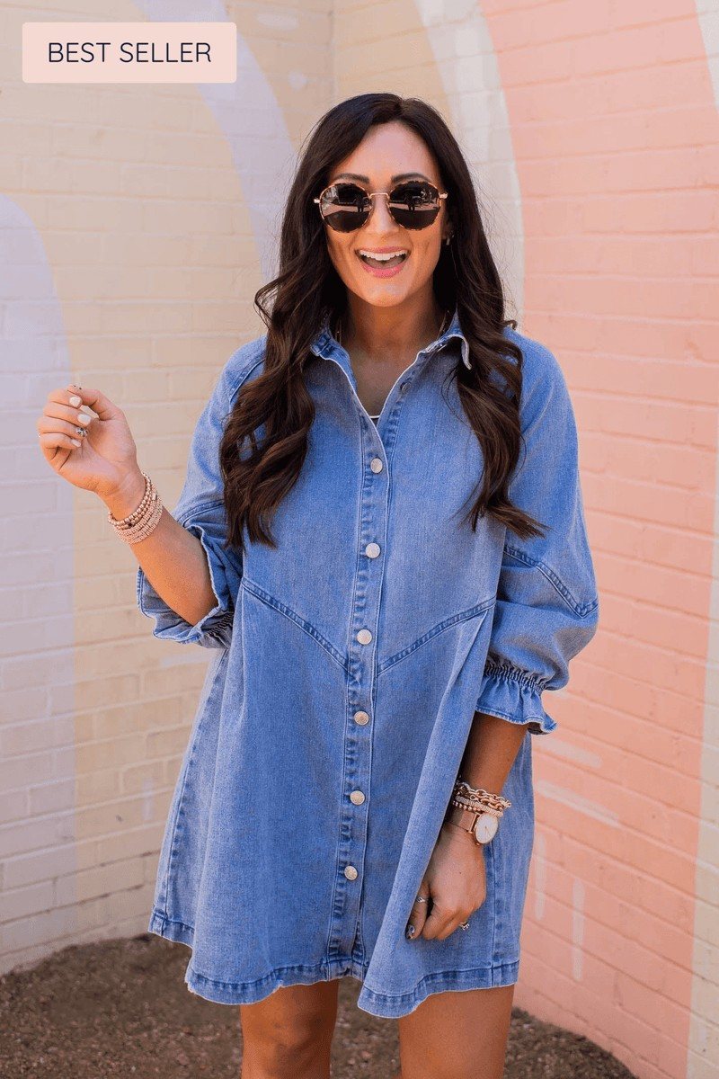 PRE-ORDER: The Eloise Denim Dress | Apricot Lane Boutique