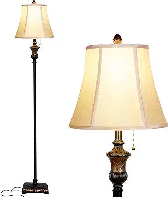 Brightech Sophia LED Floor Lamp, Tall Lamp with Bell Shape Fabric Shade, Mid Century Modern Lamp ... | Amazon (US)