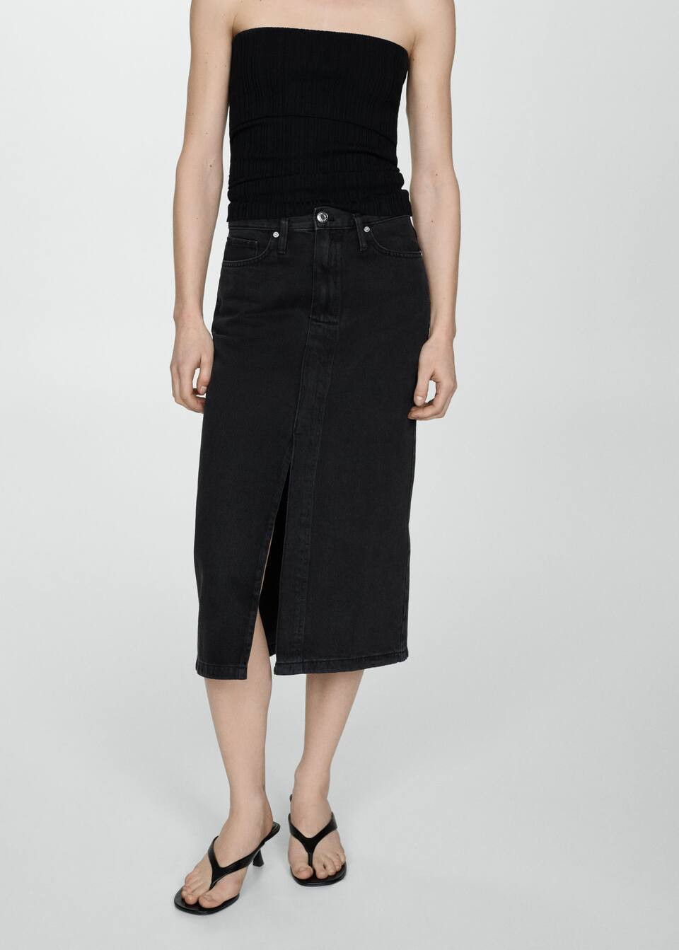 Denim midi-skirt -  Women | Mango United Kingdom | MANGO (UK)