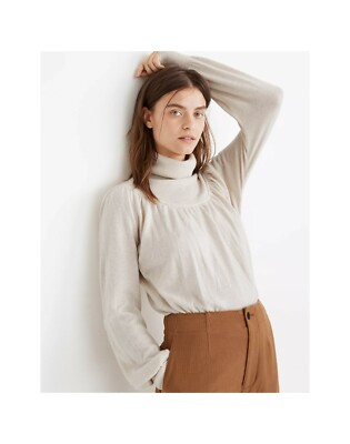 Madewell Shirred Balloon Sleeve Turtleneck Sweater NWT Women's Size Medium | eBay US
