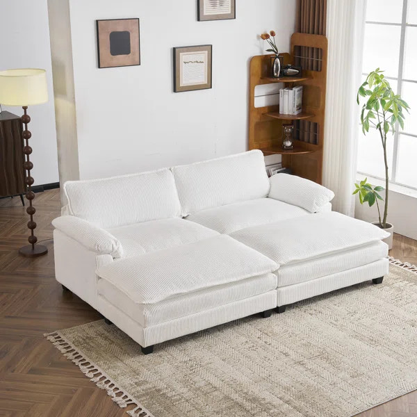 90'' W Corduroy Modular Cloud Couch Sleeper Sofa | Wayfair North America