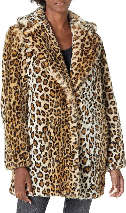 Calvin Klein Women's Faux-Fur Leopard Coat | Amazon (US)