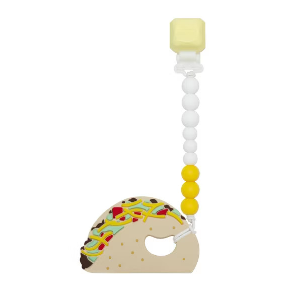 Loulou Lollipop Silicone Teether with Clip - Taco | Target