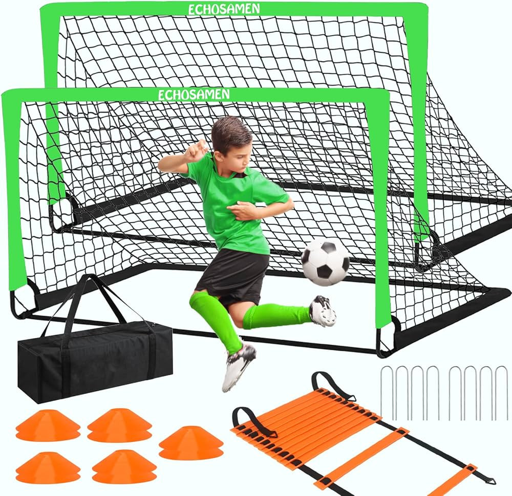 Kids Soccer Goals for Backyard, 2 of 6 x 4 ft Kids Soccer Goal Set Soccer Net with 10 Soccer Cone... | Amazon (US)