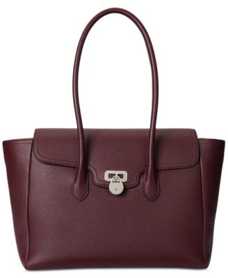 Lauren Ralph Lauren Pebbled Leather Extra-Large Tanner Satchel - Macy's | Macy's