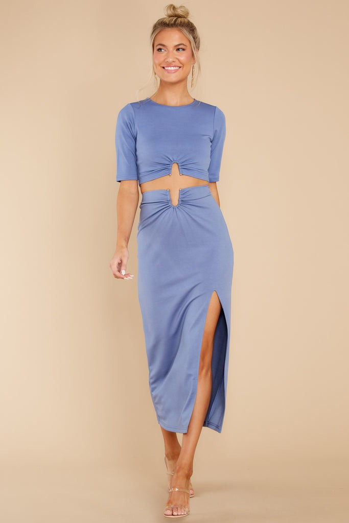 Havanna Cornflower Blue Crop Top | Red Dress 