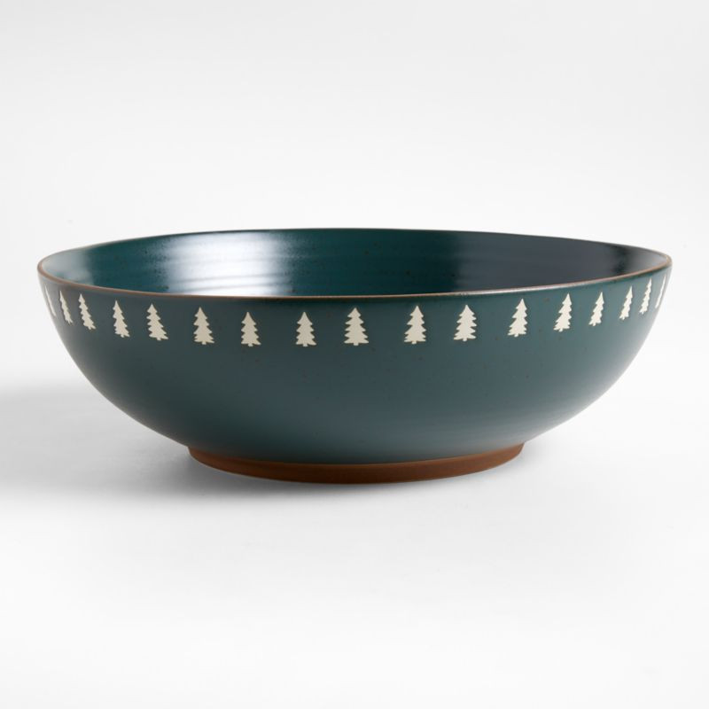 Green Trees Stoneware Serving Bowl + Reviews | Crate & Barrel | Crate & Barrel
