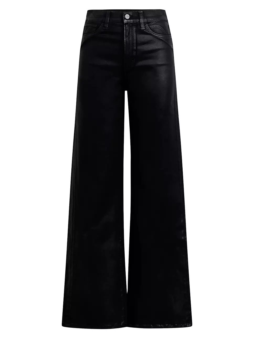 Petite The Mia High-Rise Stretch Coated Wide-Leg Jeans | Saks Fifth Avenue