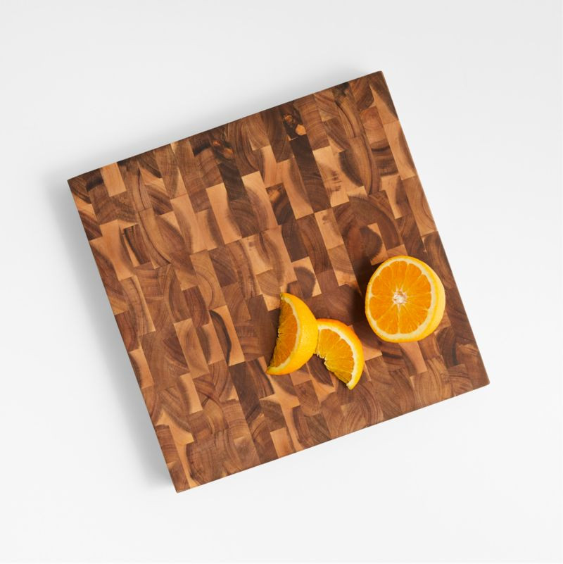Crate & Barrel Square Acacia End-Grain Chopping Block/Serving Board + Reviews | Crate & Barrel | Crate & Barrel