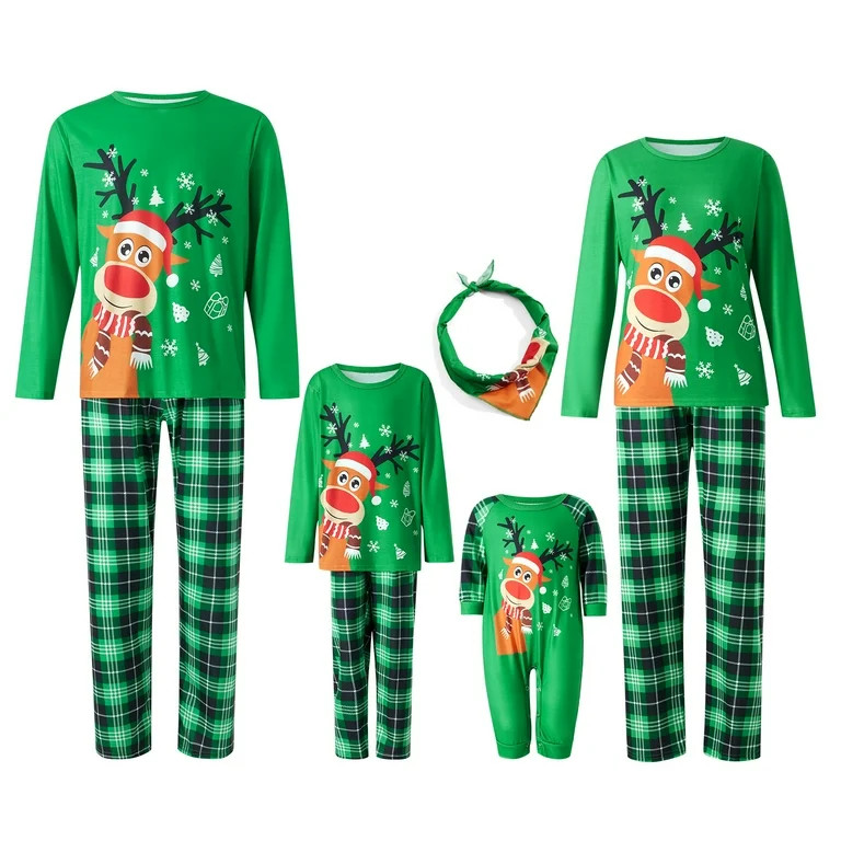 Qiylii Christmas Pajamas for Family Christmas Pjs Matching Sets Jammies Adults Kids Holiday Sleep... | Walmart (US)
