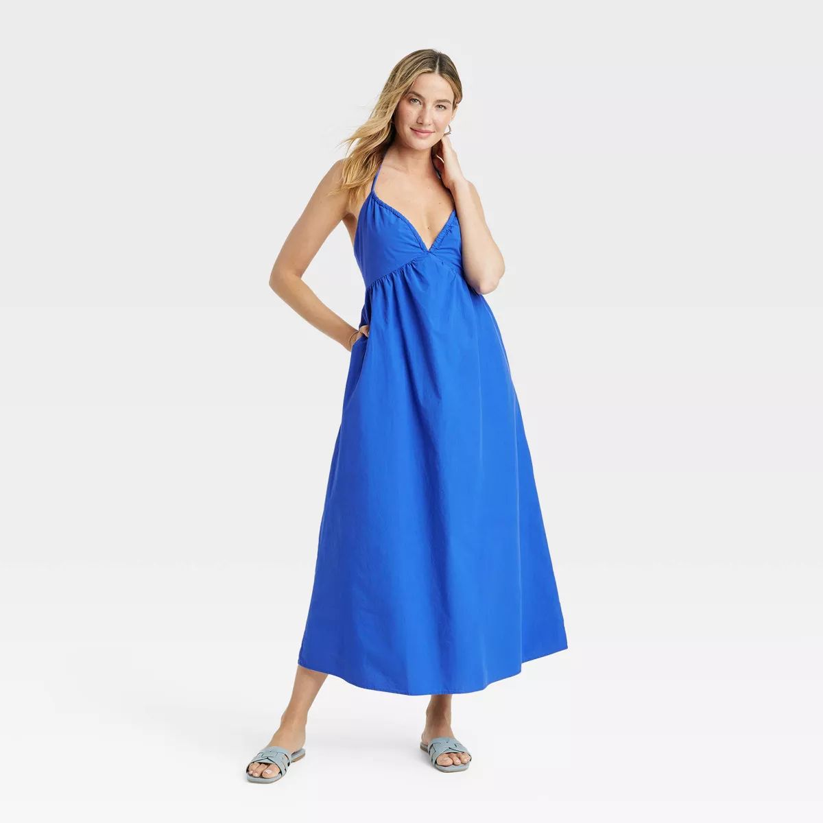 Women's Midi Sundress - Universal Thread™ Blue L | Target