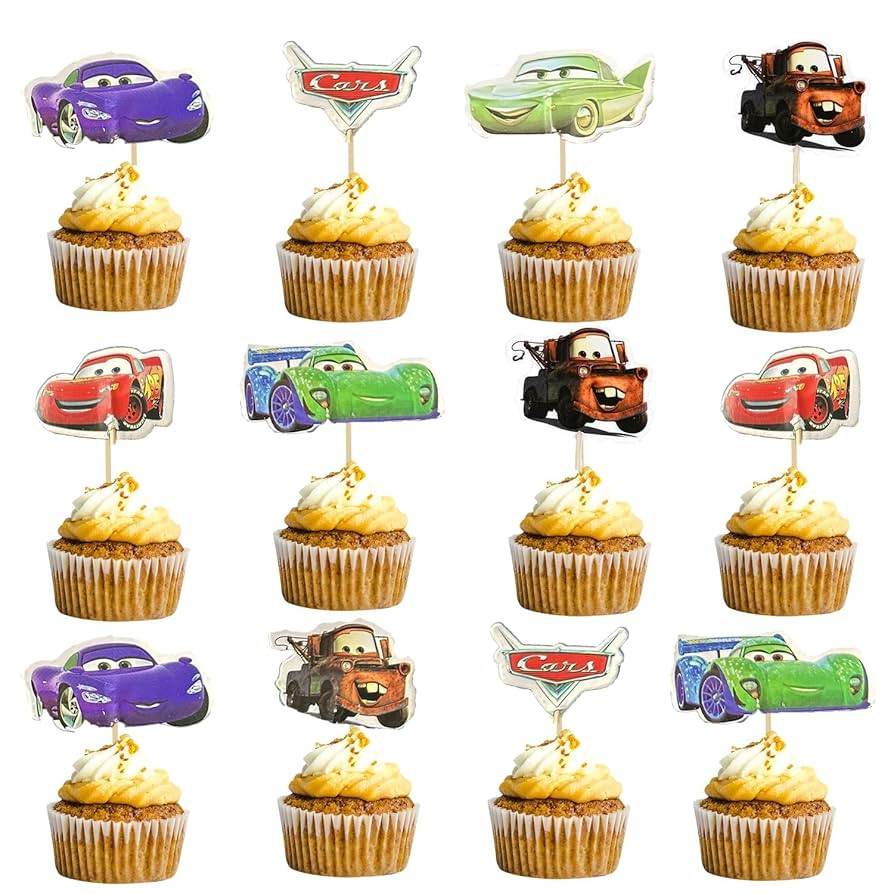 24pcs the Cars Cupcake Toppers cake decoration for boys | Amazon (US)
