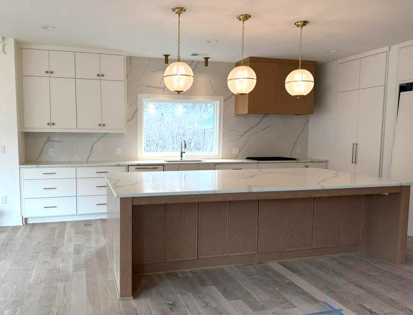 Kitchen remodel details the paint color is green villa, and the wood species is white oak. We love statement, gold, pendant, and aged brass flushed mount for over the sink. 

#LTKHome