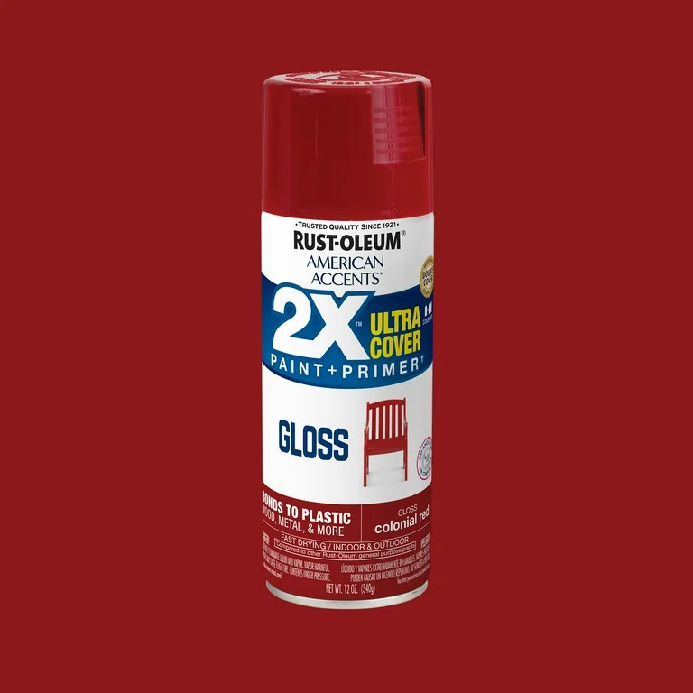 Rust-Oleum 327877 American Accents 2X Ultra Cover Colonial Red Gloss 12 oz Spray Paint, 1 Piece 1... | Walmart (US)